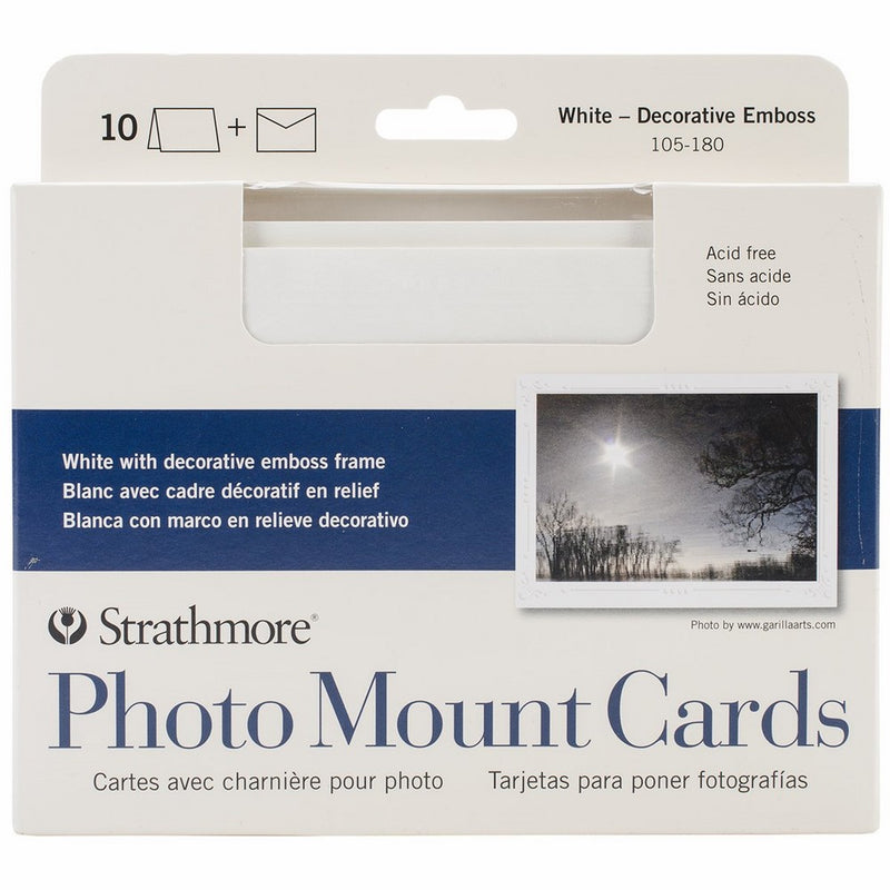 Strathmore Photo Mount Cards and Envelopes White Embossed Package Of 10, 5 x 6.875 Inch