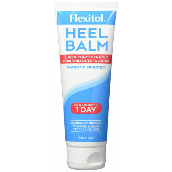 Flexitol Heel Balm, 4 Ounce Tube (Pack of 2), Moisturizing and Exfoliating Foot Cream for Rough, Dry, and Cracked Skin on Heels and Feet