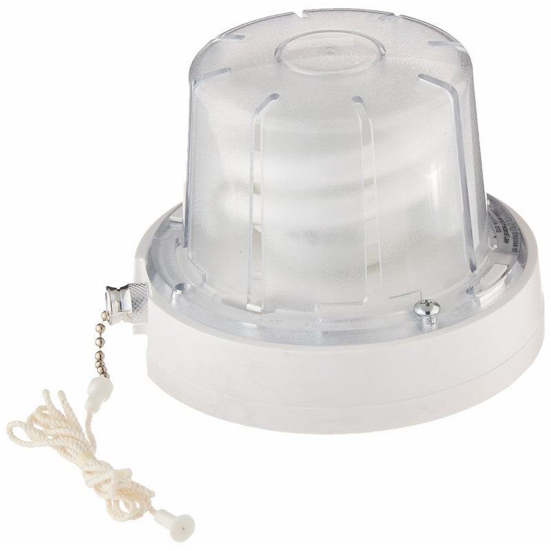Leviton 9862-PC Compact Fluorescent Lampholder, With Pull Chain Switch, 13W CFL Bulb and Thermoplastic Lamp Guard, White
