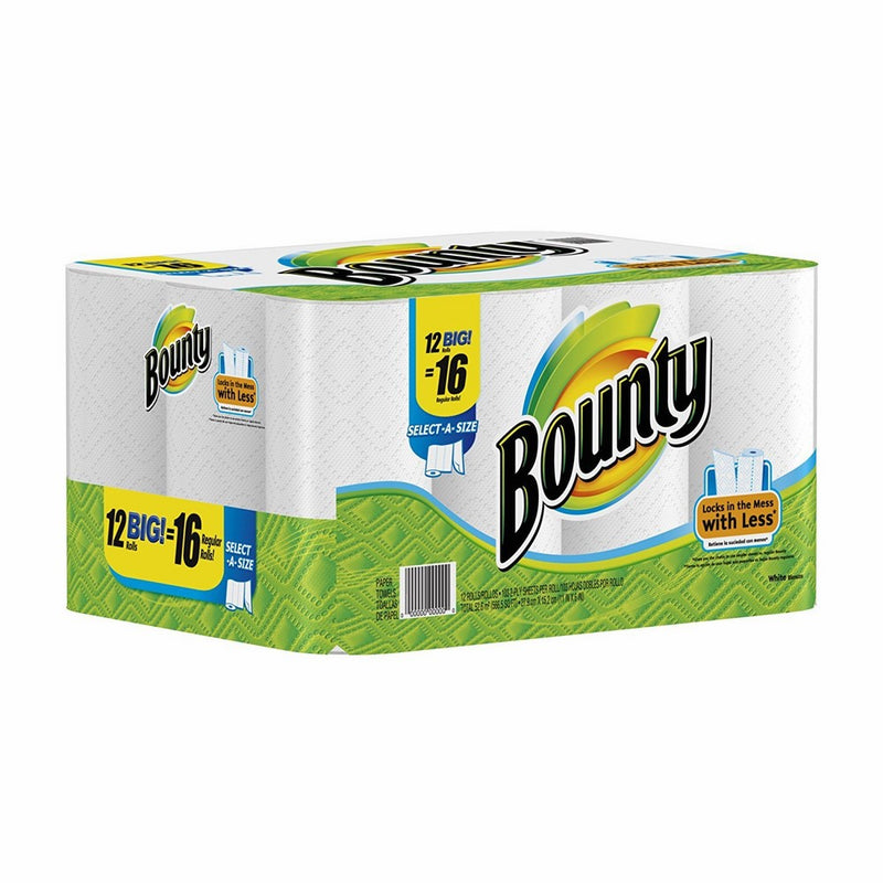 Bounty Paper Towels, White, Big Rolls-12 ct (SELECT-A-SIZE)