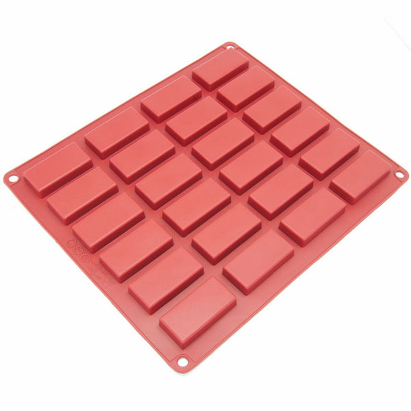 Freshware CB-115RD 24-Cavity Mini Silicone Mold for Homemade Soap, Cake, Chocolate, Candy, Cookie, and More