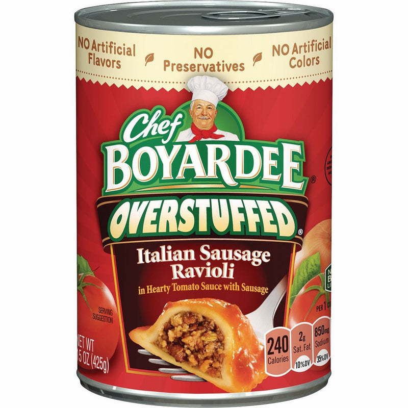 Chef Boyardee Big Overstuffed Italian Sausage Ravioli, 15-Ounce Cans (Pack of 12)