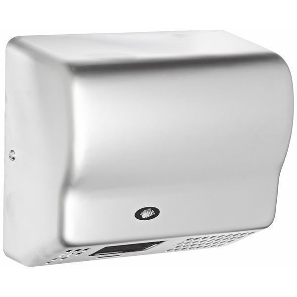 American Dryer Global GX1-C Steel Cover Automatic Hand Dryer, 110-120V, 1,500W Power, 50/60Hz, Satin Chrome Finish