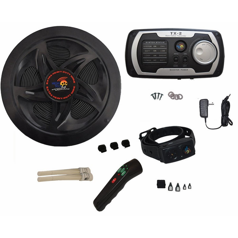 High Tech Pet Humane Contain HC-8000 Electronic Dog Fence Ultra System and PT-2 Pro Trainer Plus Sonic Cat & Dog Trainer Combo
