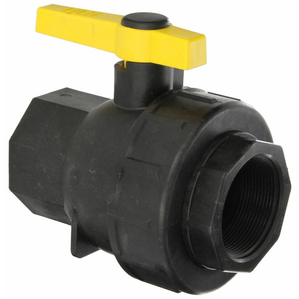 Banjo SUV200FP Polypropylene Ball Valve, Single Union, Full Port, 2" NPT Female