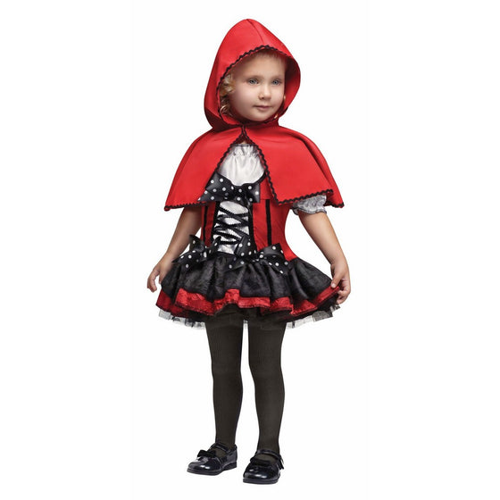 Fun World Costumes Baby Girl's Sweet Red Hood Toddler Costume, Black/Red, Small