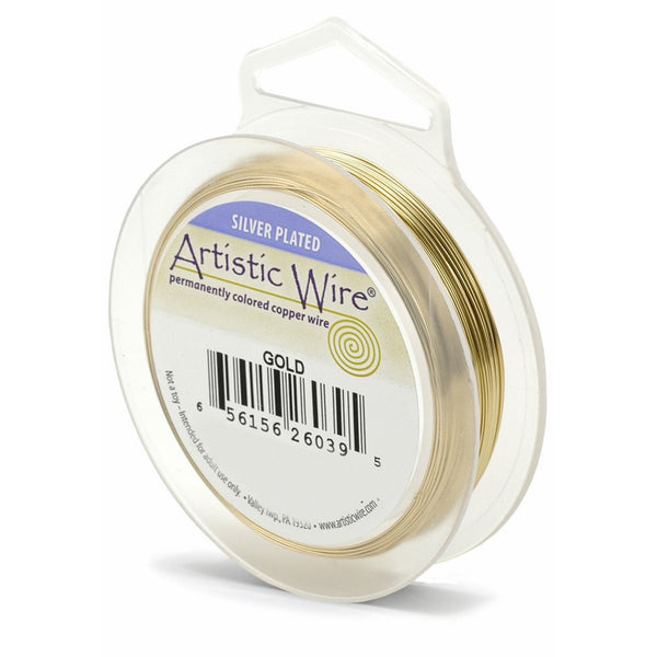 Artistic Wire 22S Gauge Wire, Gold Color, 10-Yard