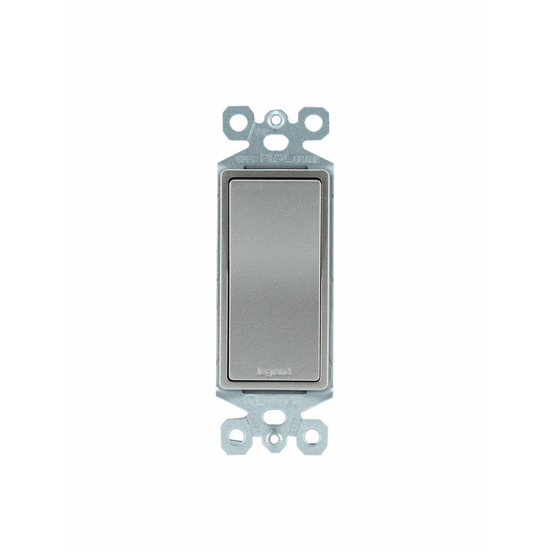 Legrand - Pass & Seymour TM870NICC10 Grounded Single Pole Switch, 15-Amp, 120/277-volt, Nickel