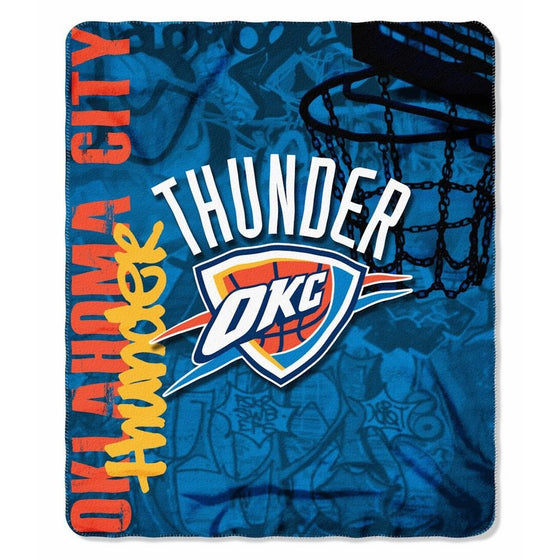 The Northwest Company NBA Oklahoma City Thunder Hard Knocks Printed Fleece Throw, Blue, 50" x 60"