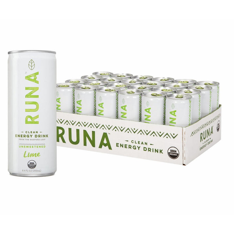 RUNA Organic Clean Energy Drink from the Guayusa Leaf, Lime, 8.4 Ounce (Pack of 24)