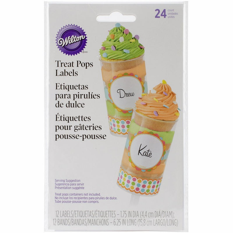 Wilton 415-1915 Treat Pop Labels, Multicolor, 24-Count