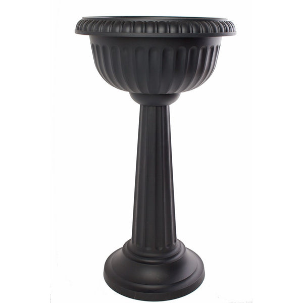 Bloem Grecian Urn Pedestal Planter, 18", Black