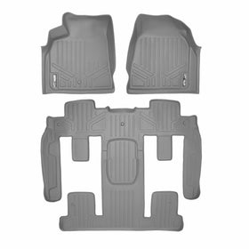 SMARTLINER Floor Mats 3 Row Liner Set Grey for Traverse/Enclave/Acadia/Outlook With 2nd Row Bucket Seats
