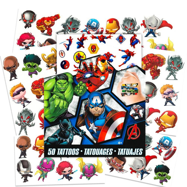 Marvel AVENGERS Temporary Tattoos - 50 Tattoos - Iron Man, Thor, Hulk, Captain America and more! by Savvi