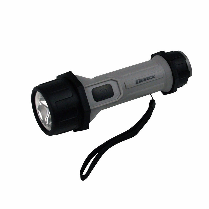 Dorcy 80-Lumen 2D, LED Waterproof Flashlight with Shatterproof Lens and Anti-Roll Design, Gray (41-2608)