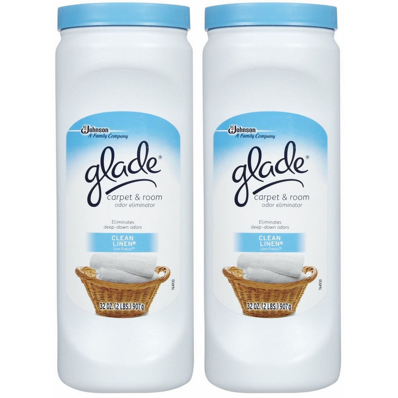 Glade Carpet & Room Deodorizer - Clean Linen, 32 Ounce (Pack of 2)