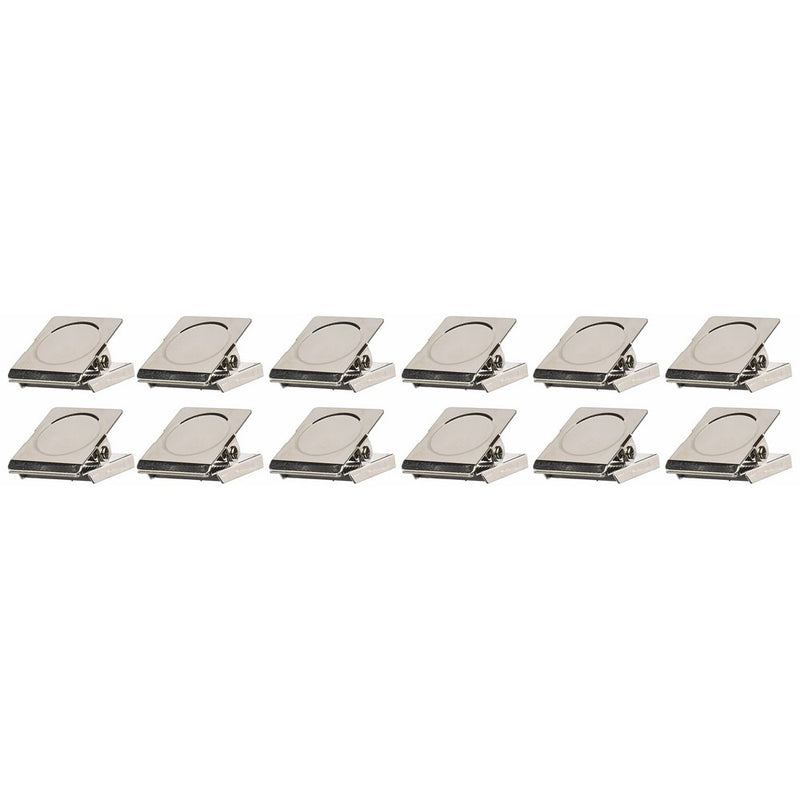 Uxcell a14022600ux0270 Spring Loaded Refrigerator Whiteboard Wall Magnetic Memo Note Clip (Pack of 12)