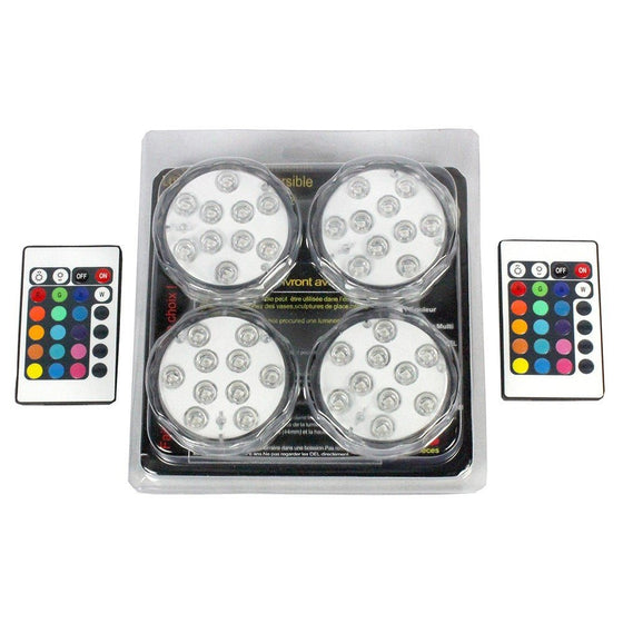 Essential Décor Entrada Collection 4-Piece Led Light Multicolor, 2.76 by 2.76 by 1.18-Inch