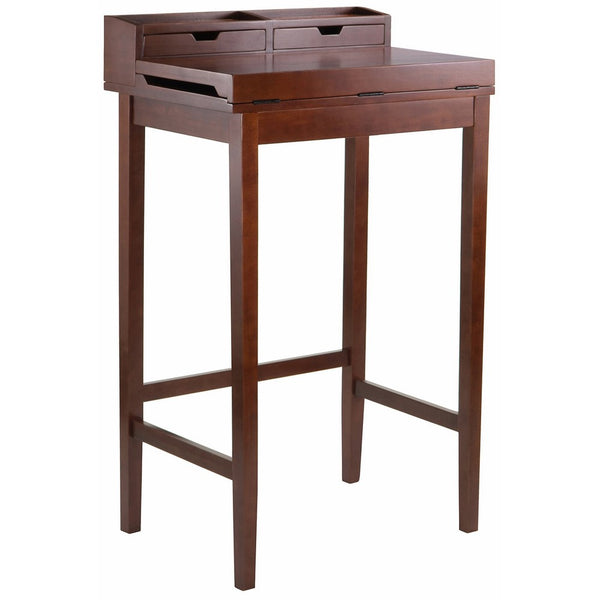 Winsome Brighton High Desk with 2-Drawer, Brown