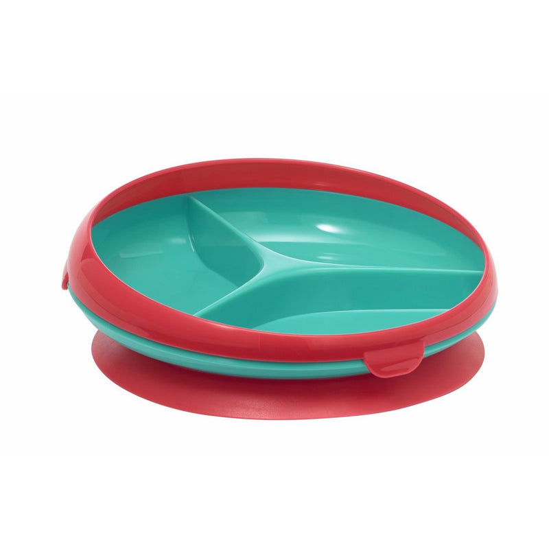 The First Years Inside Scoop Suction Sectioned Plate, Red/Teal