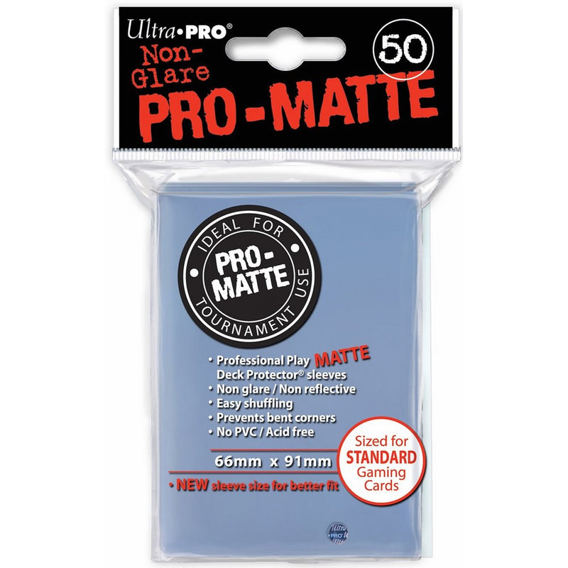 50 Ultra Pro CLEAR PRO-MATTE Deck Protectors Sleeves Standard Size