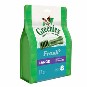 Greenies Fresh Large Dental Dog Treats, 12 oz. Pack (8 Treats)