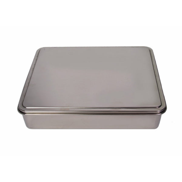 YBM HOME Stainless Steel Covered Cake Pan, Silver (Medium-2402)