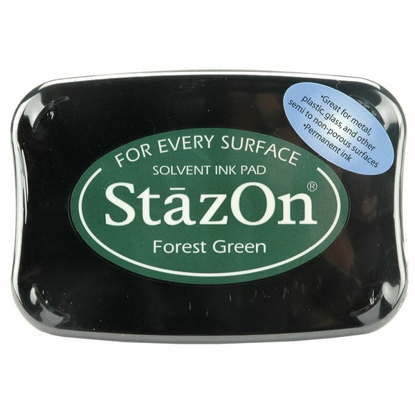 Tsukineko Full-Size StazOn Multi-Surface Inkpad, Forest Green