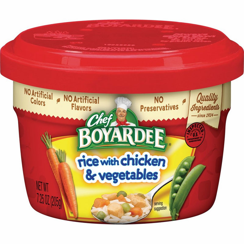 Chef Boyardee Rice with Chicken & Vegetables, 7.25-Ounce Microwavable Bowls (Pack of 12)