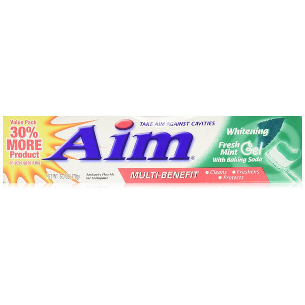 AIM Whitening Gel Toothpaste - 6 Oz - Mint