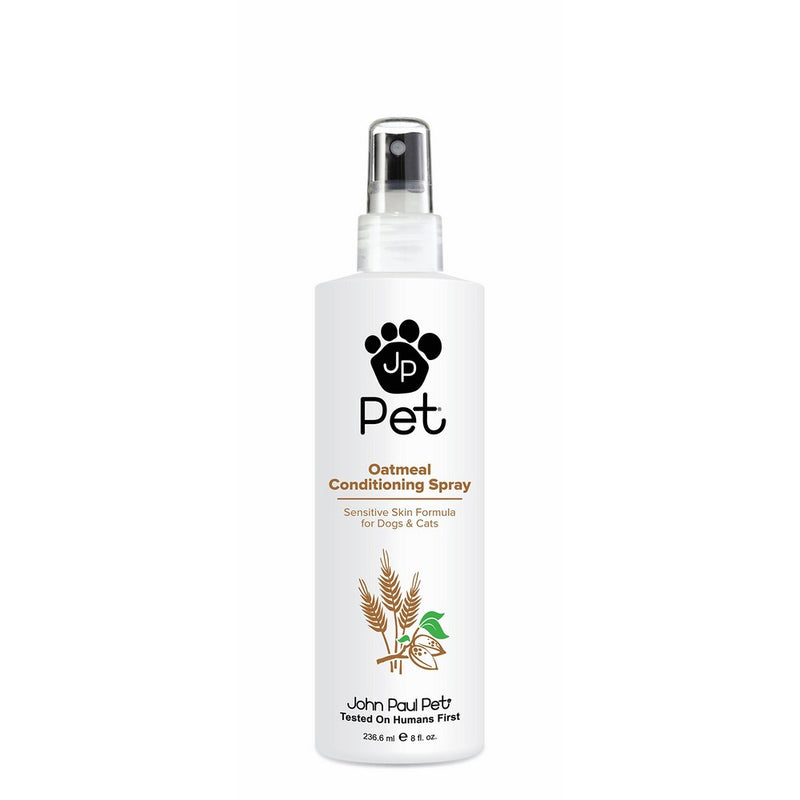 John Paul Pet Oatmeal Conditioning Spray for Dogs and Cats, Sensitive Skin Formula Soothes and Moisturizes Dry Skin and Fur, Non-Aerosol, 8-Ounce