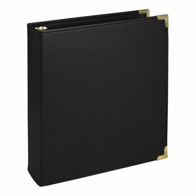 Samsill 15150 Classic Collection Executive Presentation 3 Ring Binder, 1.5 Inch Brass Round Ring (Holds 350 Sheets), Black