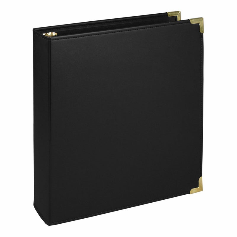 Samsill 15150 Classic Collection Executive Presentation 3 Ring Binder, 1.5 Inch Brass Round Ring (Holds 350 Sheets), Black