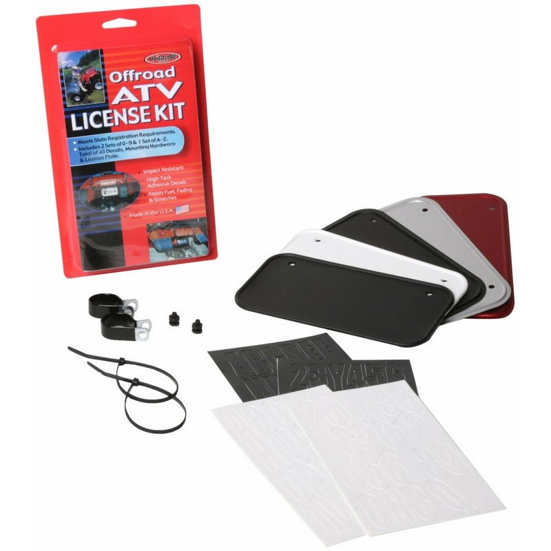 Hardline Products 2341B ATV License Plate Kit, Black Plastic