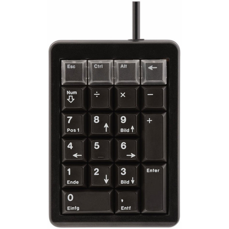 Cherry Electronics G84-4700LPBUS-2 Series G84-4700 Programmable Keypad, PS/2 Interface, 4 Relegendable, ML Keyswitches, 3.54" W x 5.20" D x 1.34" H, Black