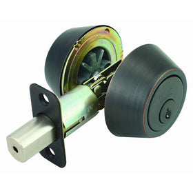 Design House 791673 Double Cylinder 2-Way Latch Deadbolt, Adjustable Backset, Oil Rubbed Bronze Finish