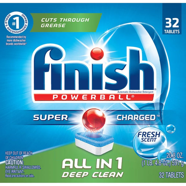 Finish - All in 1-32ct - Dishwasher Detergent - Powerball - Dishwashing Tablets - Dish Tabs