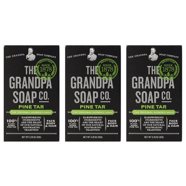 Grandpa's Pine Tar Bar Soap 3.25 Ounce (Pack of 3)