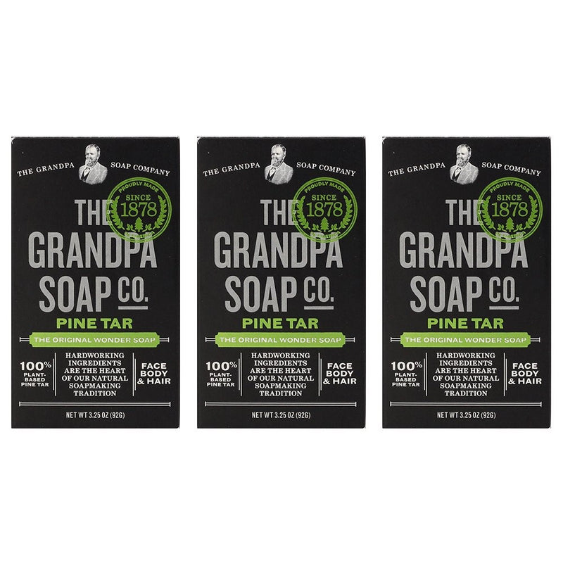 Grandpa's Pine Tar Bar Soap 3.25 Ounce (Pack of 3)