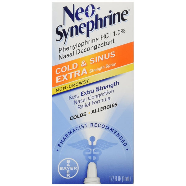 Neo-Synephrine Nasal Spray , Extra Strength Formula, 0.5-Ounce (Pack of 2)