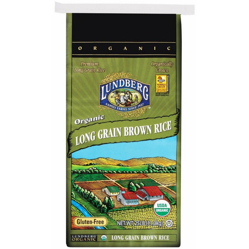 Lundberg Family Farms Organic Long Brown Rice, 25 Pound