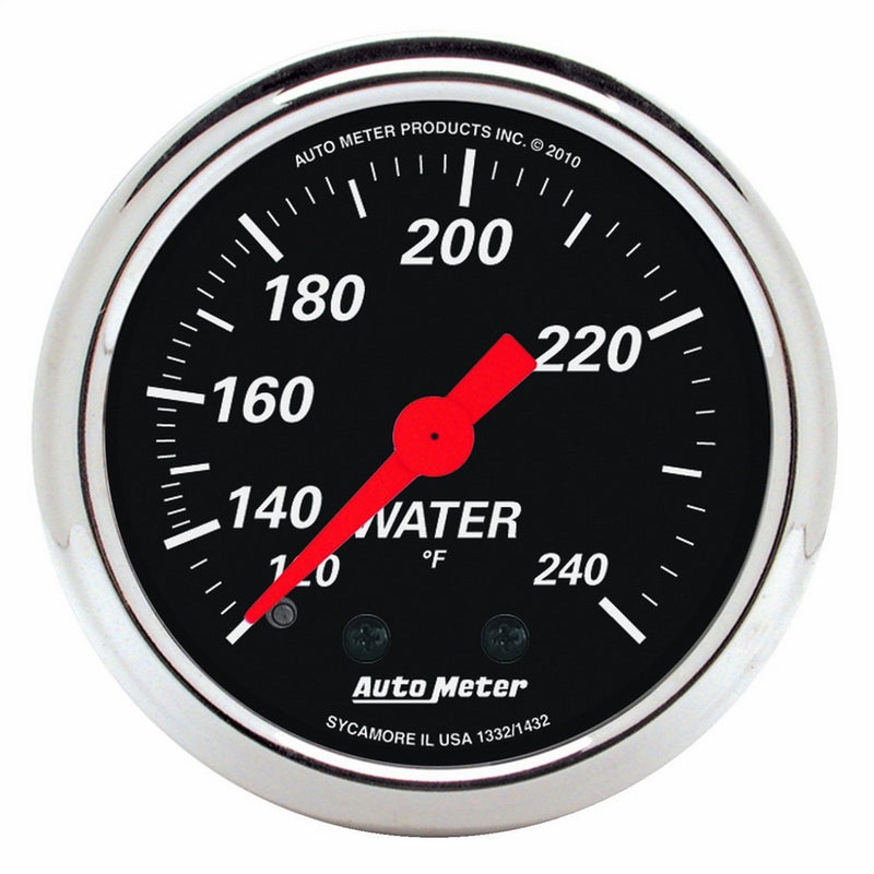 Auto Meter 1432 Designer Black Mechanical Water Temperature Gauge