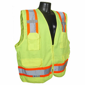 Radians SV62-2ZGT-L Class 2 Two Tone Surveyor Safety Vests, Solid Twill Green, Large