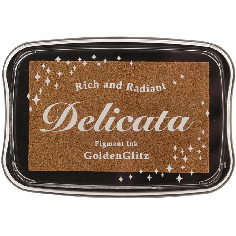 Tsukineko DE000191 Delicata Golden Glitz Metallic Pigment Inkpad, Full