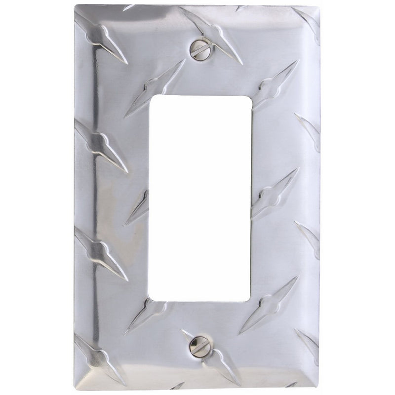 Amerelle 955R Garage, Diamond Cut Cast Aluminum Rocker/GFCI Wallplate, Chrome