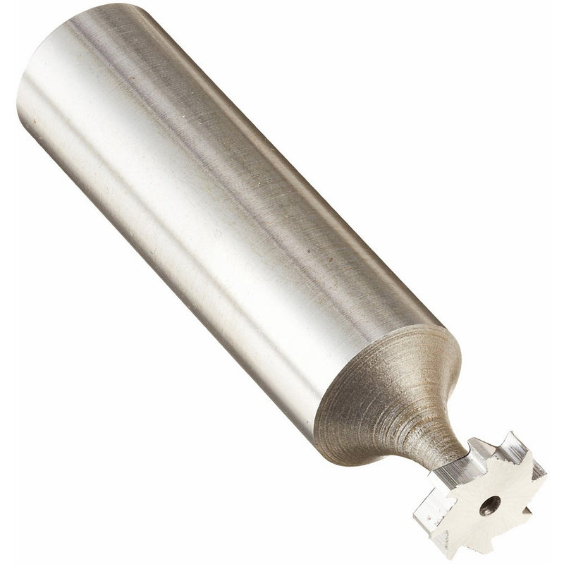 KEO 63030 High-Speed Steel Woodruff Keyseat Cutter, Uncoated (Bright) Finish, Round Shank, 1/2" Shank Diameter, 3/8" Cutter Diameter, 8 Straight Teeth, 3/32" Face Width
