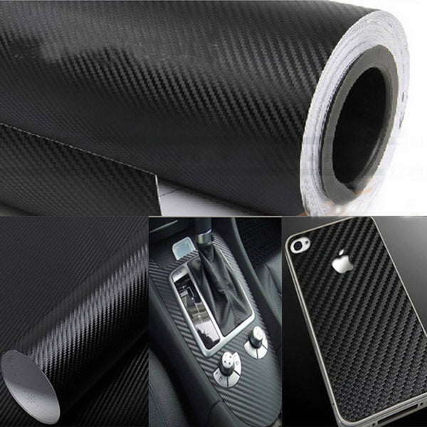 AutoM New DIY Carbon Fiber Wrap Roll Sticker For Car Auto Vehicle Detailing 1.27Mx30CM