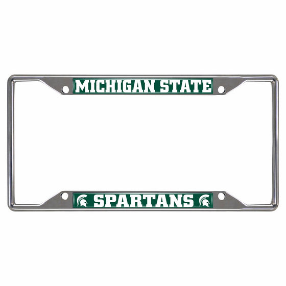 Fanmats 14865 NCAA Michigan State University Spartans Chrome License Plate Frame
