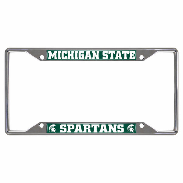 Fanmats 14865 NCAA Michigan State University Spartans Chrome License Plate Frame
