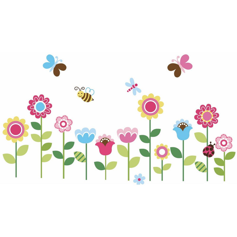 Garden Flowers Baby Nursery Peel & Stick Wall Sticker Decals